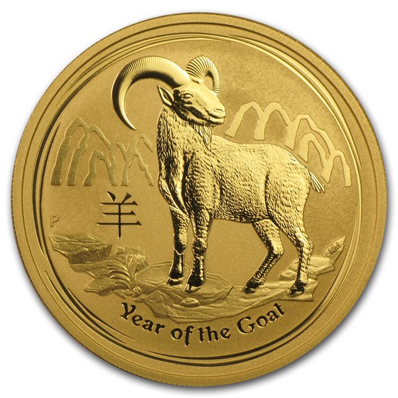 2015 Australia 1 oz Gold Lunar Goat BU (Series II) 2015 Australia 1 oz Gold Lunar Goat BU (Series II)